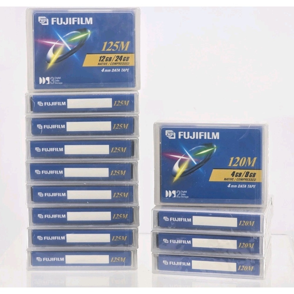 9 Fujifilm 125M & 4 120M DDS3 4mm Data Tape Digital Data Storage DDS3 Bundle